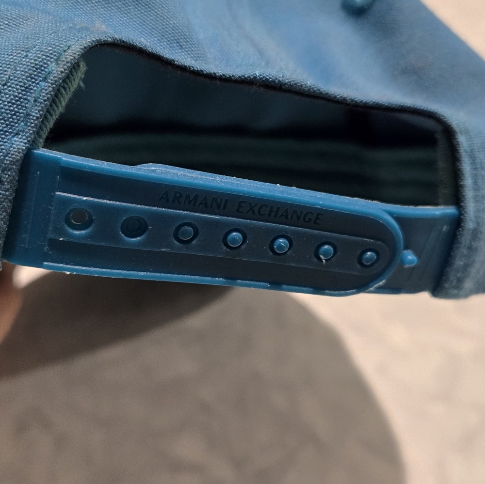 Armani Exchange Teal Adjustable Cap With Matte Black Details - Picture 4 of 4